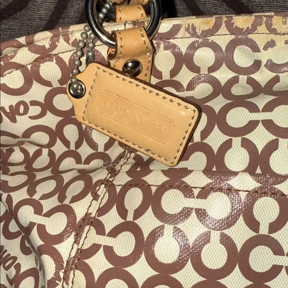 Coach Tan and Brown Large Shoulder Bag - Picture 6 of 12